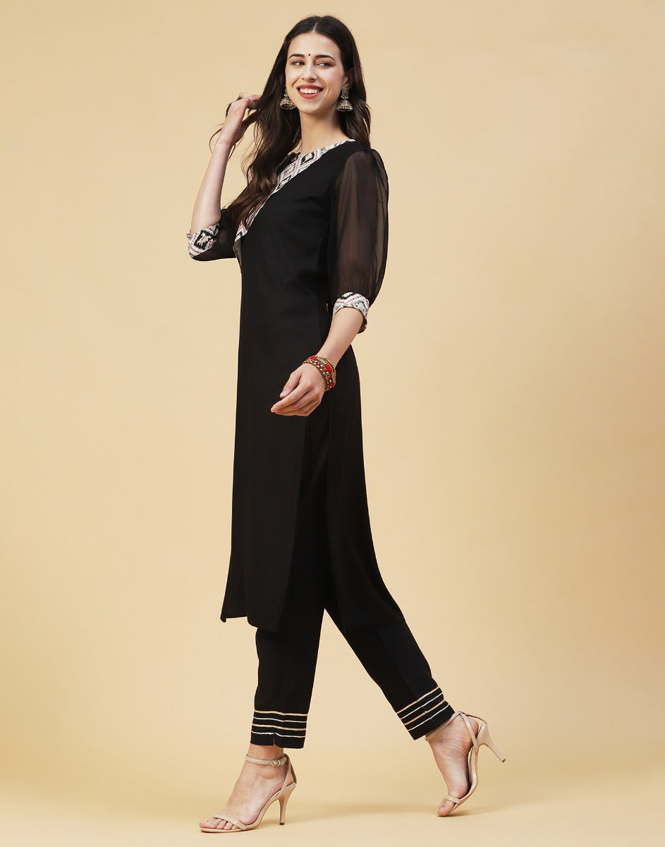 Kurti'S Casual Printed Women Black Top - Buy Kurti'S Casual Printed Women  Black Top Online at Best Prices in India | Flipkart.com